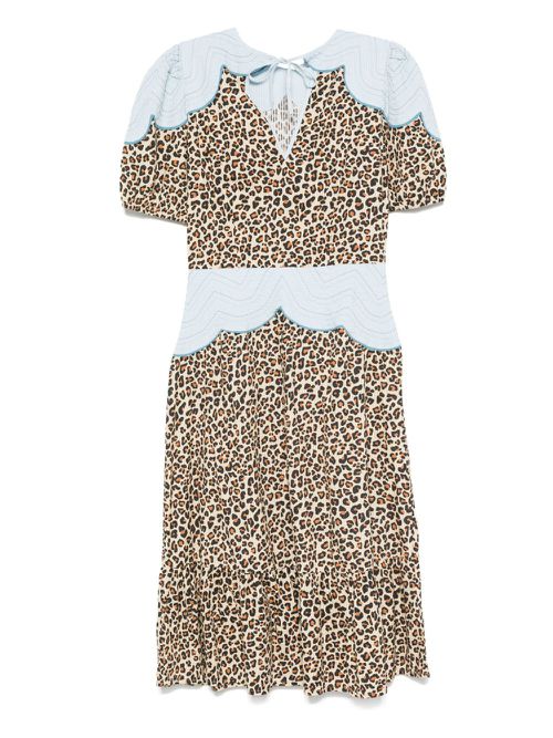 Leopard-print midi dress - Neutrals