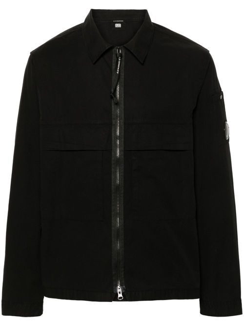 Lens cotton shirt jacket - Black