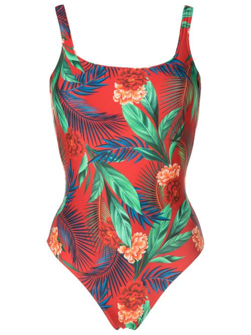 Hapuna floral-print swimsuit - Red