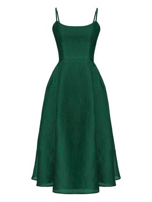 POST MERIDIEM | POST MERIDIEM jacquard corset-bustier midi dress - Green |  Realry