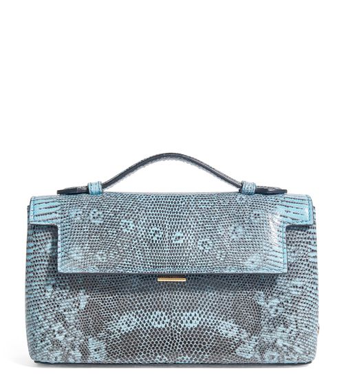 Analeena Lizard Skin Top-Handle Bag