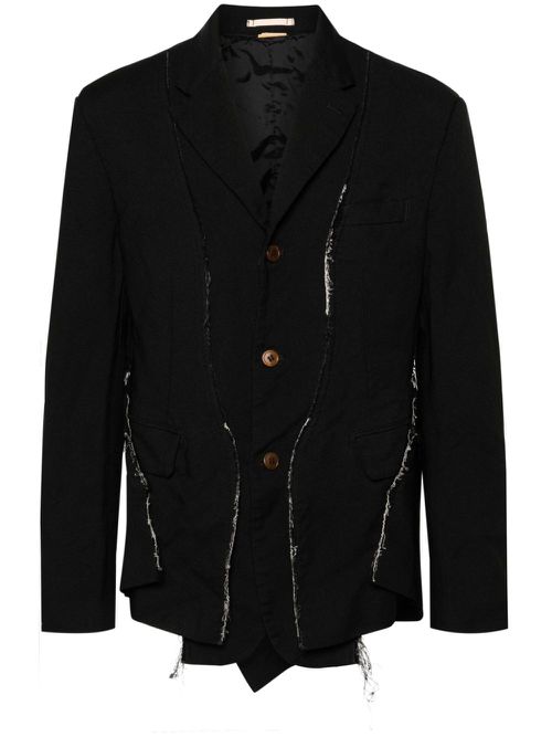 Notched-lapels single-breasted blazer - Black