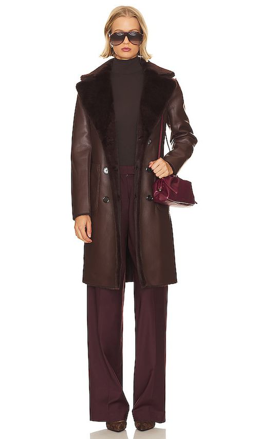 LAMARQUE Abigail Coat in Brown.  XS. Also in L, M