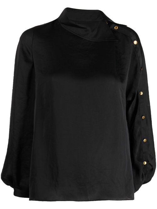 Buttoned long-sleeve shirt - Black