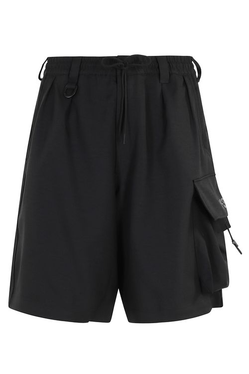 Cargo Shorts Black Poliestere - Men