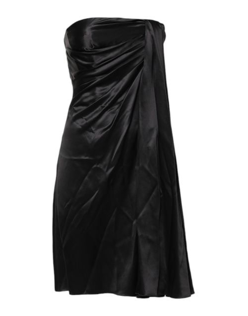 Silk Strapless Sheath Dress — Black
