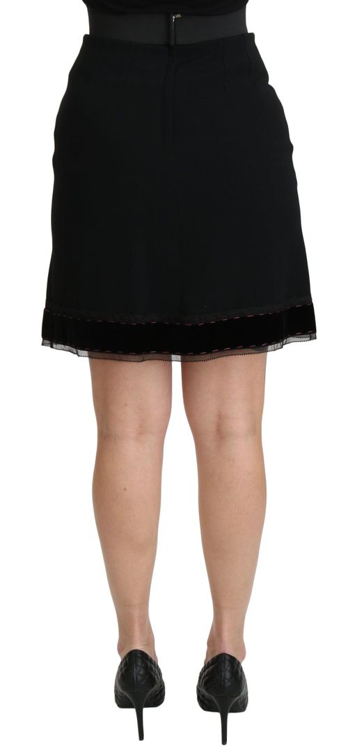 A-Line High Waist Mini Skirt — Black