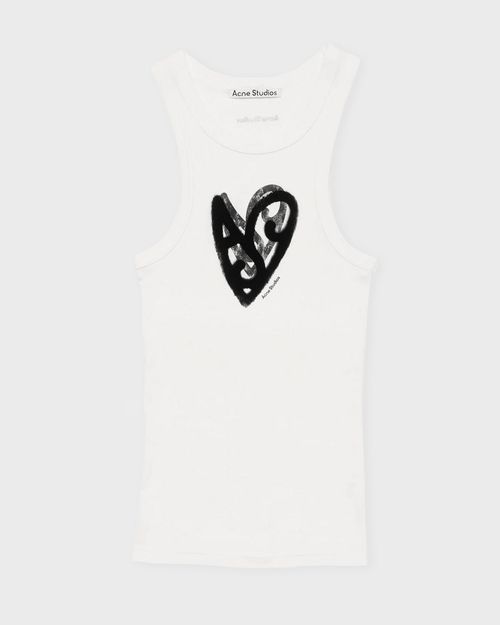 Acne Studios Top Heart Logo White
