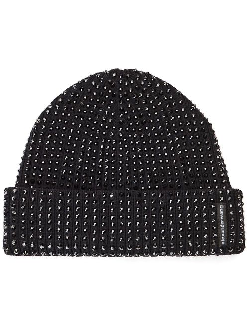 Crystal-embellished beanie - Black