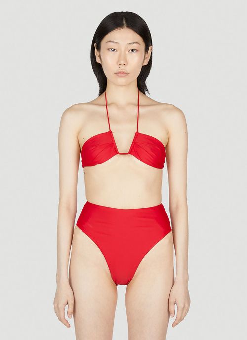 Neal Halter Bikini Top - Woman Swimwear Red Uk