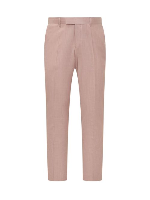 Pink Straight Flat Front Pants