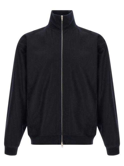 Wool High-Neck Jacket — Black