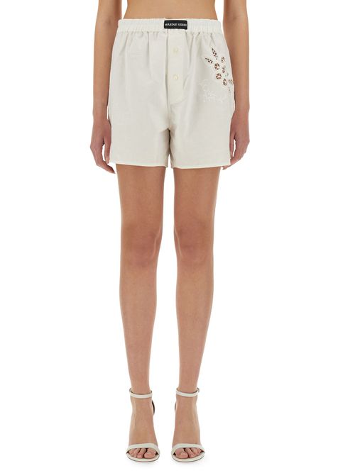 Upcycled linen shorts