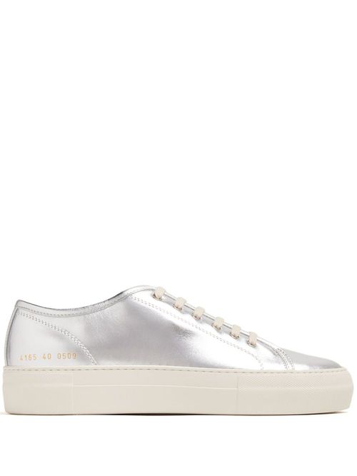 Tournament Low metallic-leather sneakers - Silver