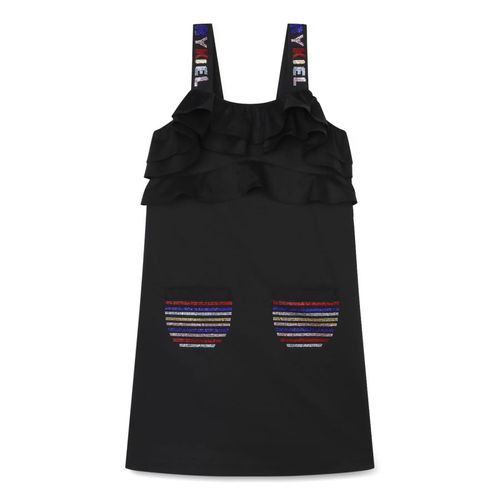 Robe Chasuble à Bretelles Sonia Rykiel En Laine Noire - Taille 44, Très Bon état