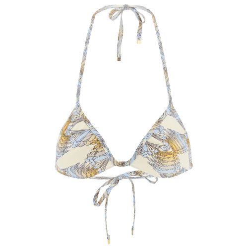 Parrot-print bikini top - Neutrals