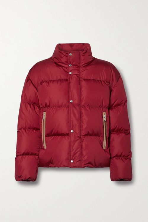 + 8 Palm Angels Color-block Quilted Shell Down Jacket - Claret - 0