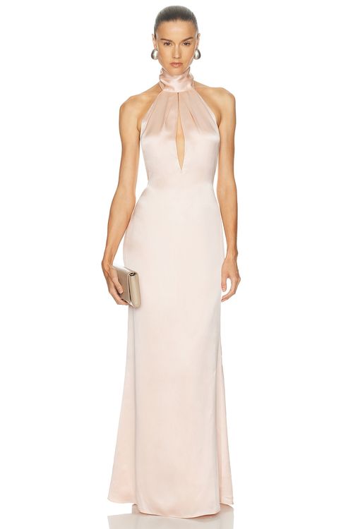 SRG Imogen Silk Dress in Dusty Rose - Rose. M also in L, S, XL