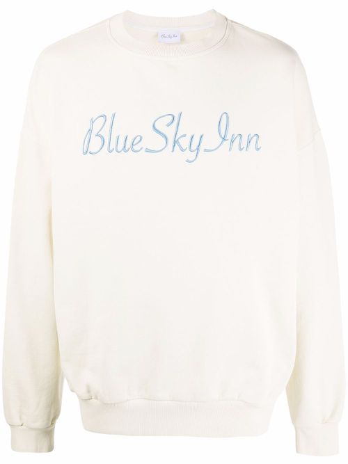 Logo-embroidered cotton sweatshirt - Neutrals