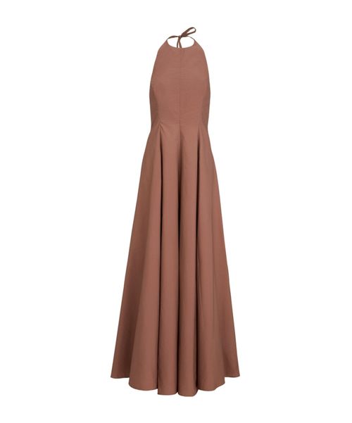 Poplin halterneck maxi dress