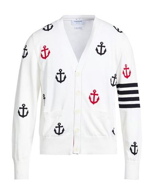 Man Cardigan White Size 0 Cotton