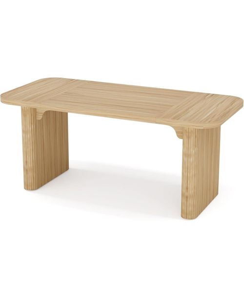 "62"" Executive Desk, Large Computer Office Desk with Double Pedestal, Modern Simple Style Natural Wood Top Rectangle Writing Desk for Home O"