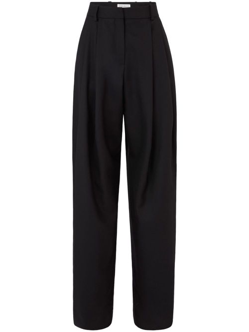 Pleated wide-leg trousers - Black