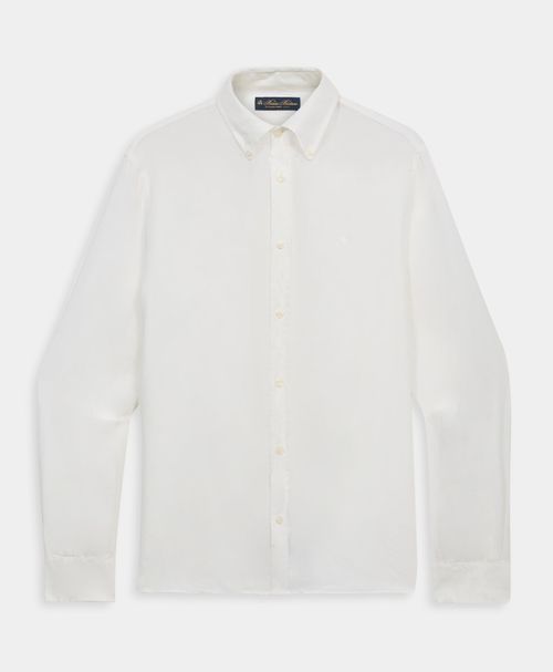 Slim Fit Linen Shirt With Button Down Collar