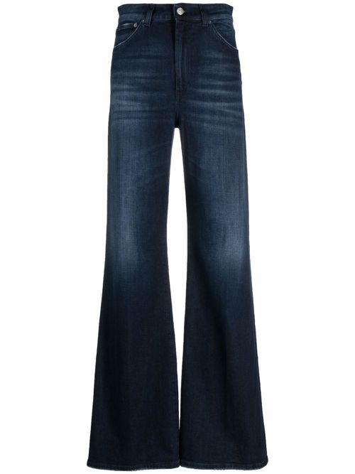High-waist wide-leg jeans - Blue