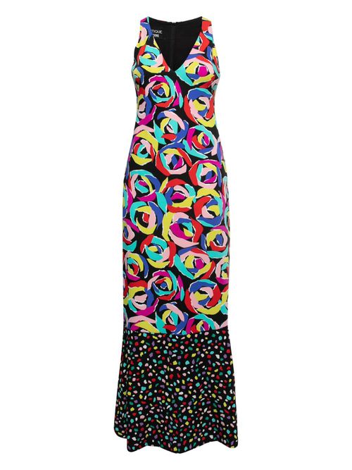 Floral-print dress - Black