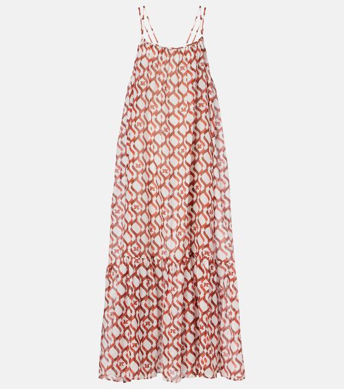Alisso printed cotton and silk midi dress
