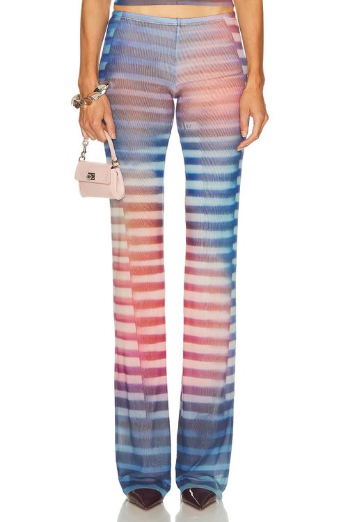 Jean Paul Gaultier Air Trouser in Light Blue  Blue  & Peach - Blue,Peach.  XS also in