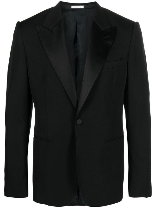 Silk lapels blazer - Black