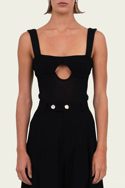 Carmen Tank Top in Black