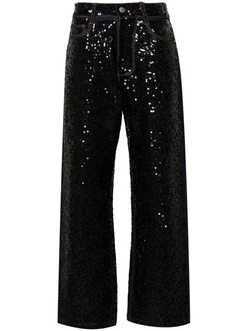 Guff sequin-embellished straight jeans - Black