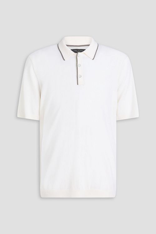 Crawford wool and cashmere-blend polo shirt - White - L