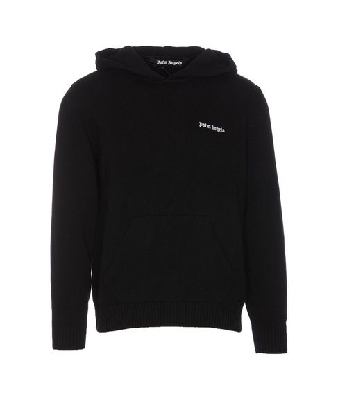 Logo Embroidered Knitted Hoodie