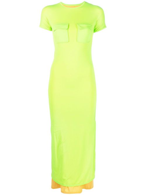 Pocket-detail midi dress - Green