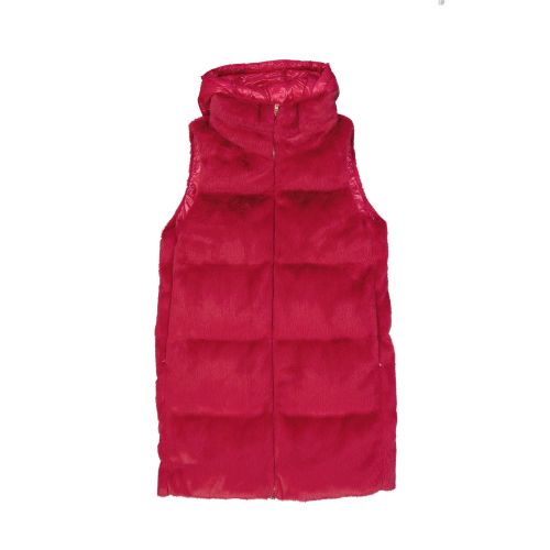 Quilted Down Vest — Red