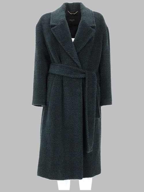 Palto Cappotto In Alpaca E Lana Con Cintura