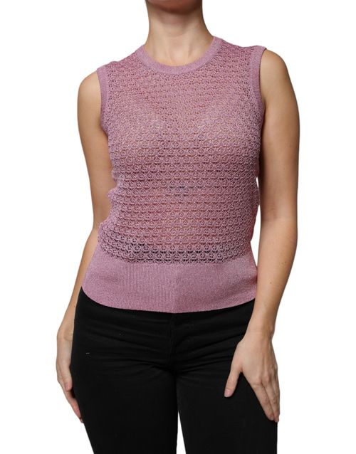 Mesh Viscose Tank Top — Pink