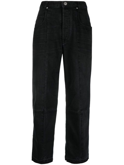 High-rise straight-leg jeans - Black