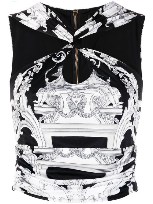 Silver Baroque cropped top - Black