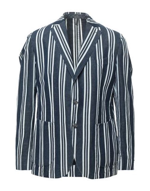 L. b.m. 1911 Man Blazer Midnight blue Size 40 Cotton, Linen, Silk
