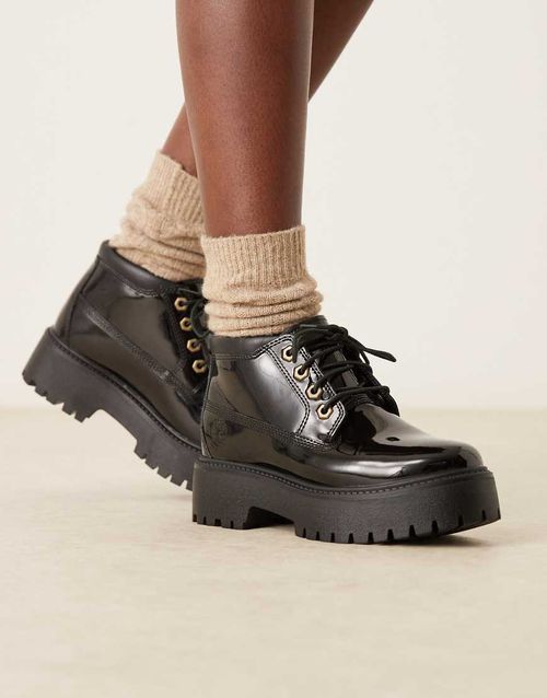 Stone Street Nellie mid boot in black patent leather