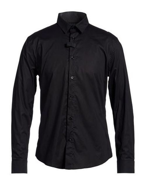 Man Shirt Black Size 16 Cotton, Elastic fibres