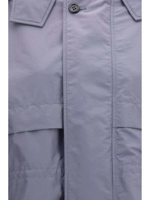 Nylon Utility with Cape Detail Jacket — Gray
