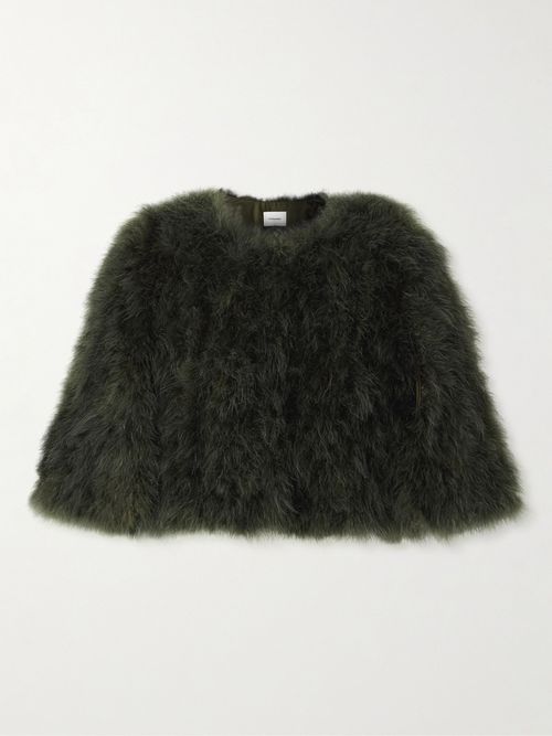 Cropped Feather Jacket - Green