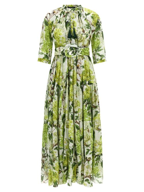 Eden Long Dress In Cotton Muslin With All Print