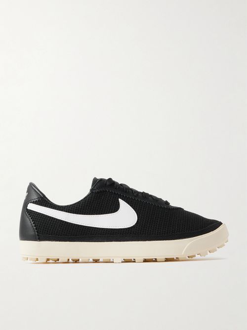 Astrograbber Leather-trimmed Mesh Sneakers - Black